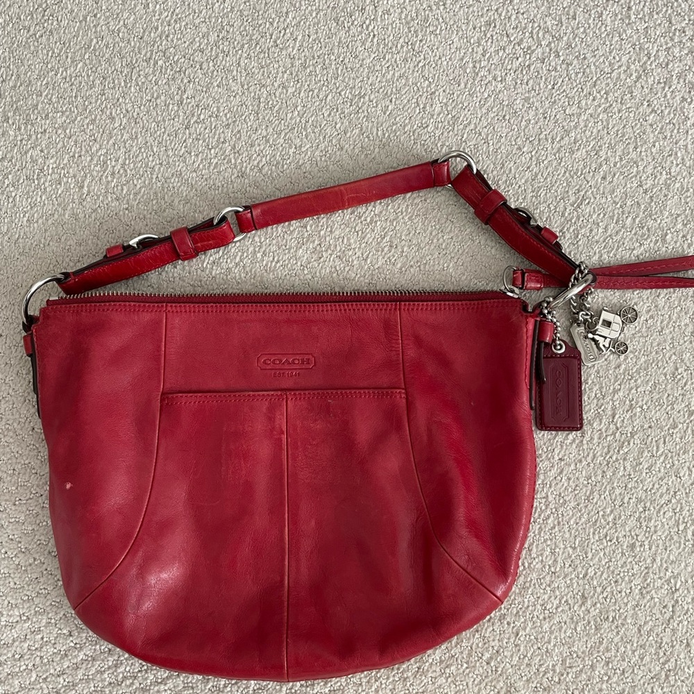 Coach Vibrant Red Leather Shoulder Bag